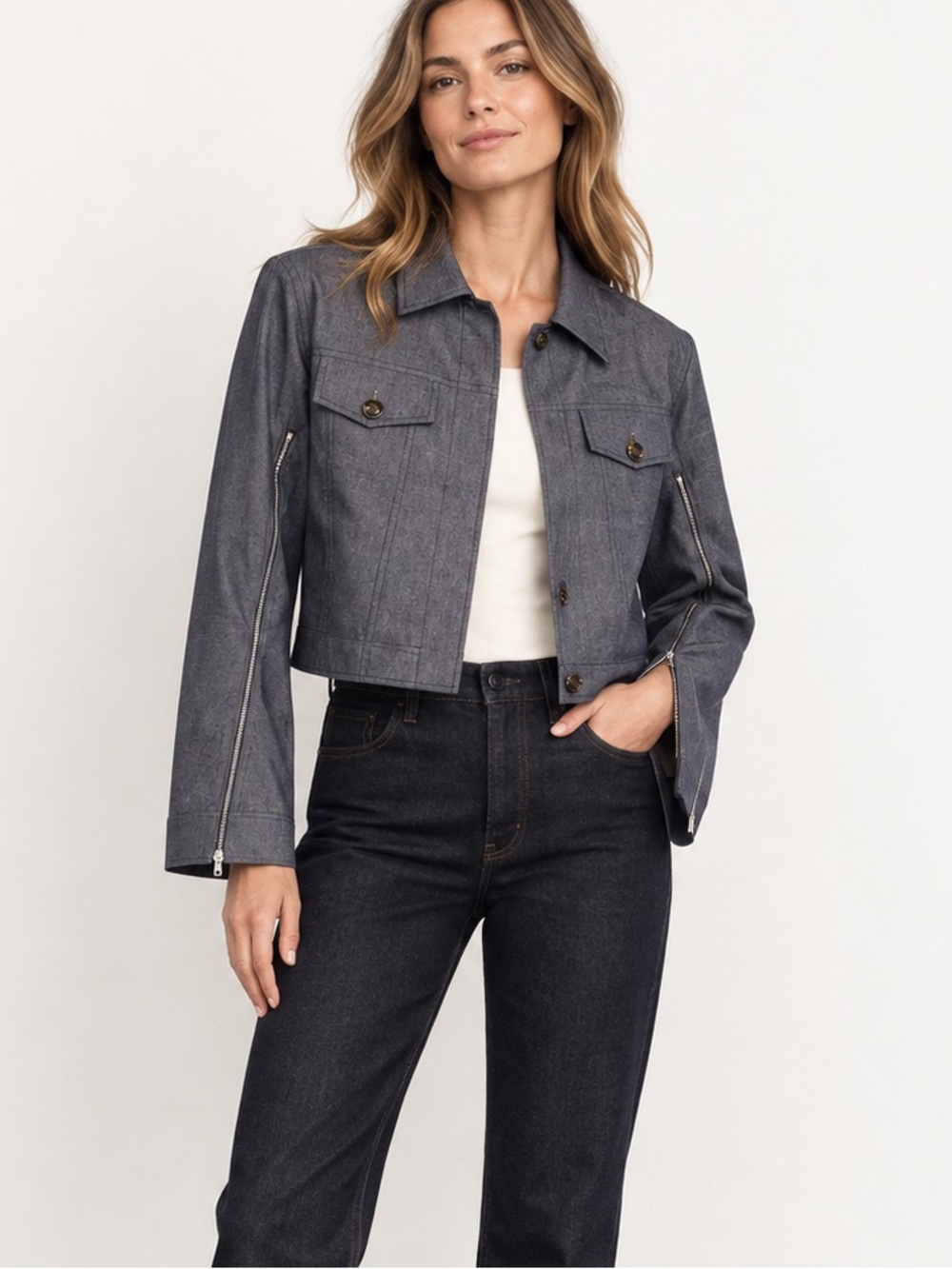 ADEAM x Carolyn Murphy Yama Dark Indigo Organic Cotton Jacket S
